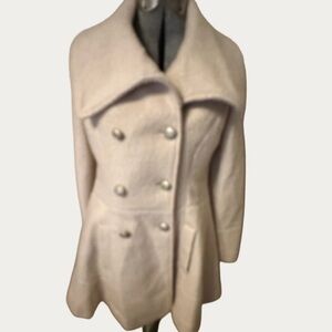 Guess Women's Blush Double-Breasted “Swing” Pea Coat